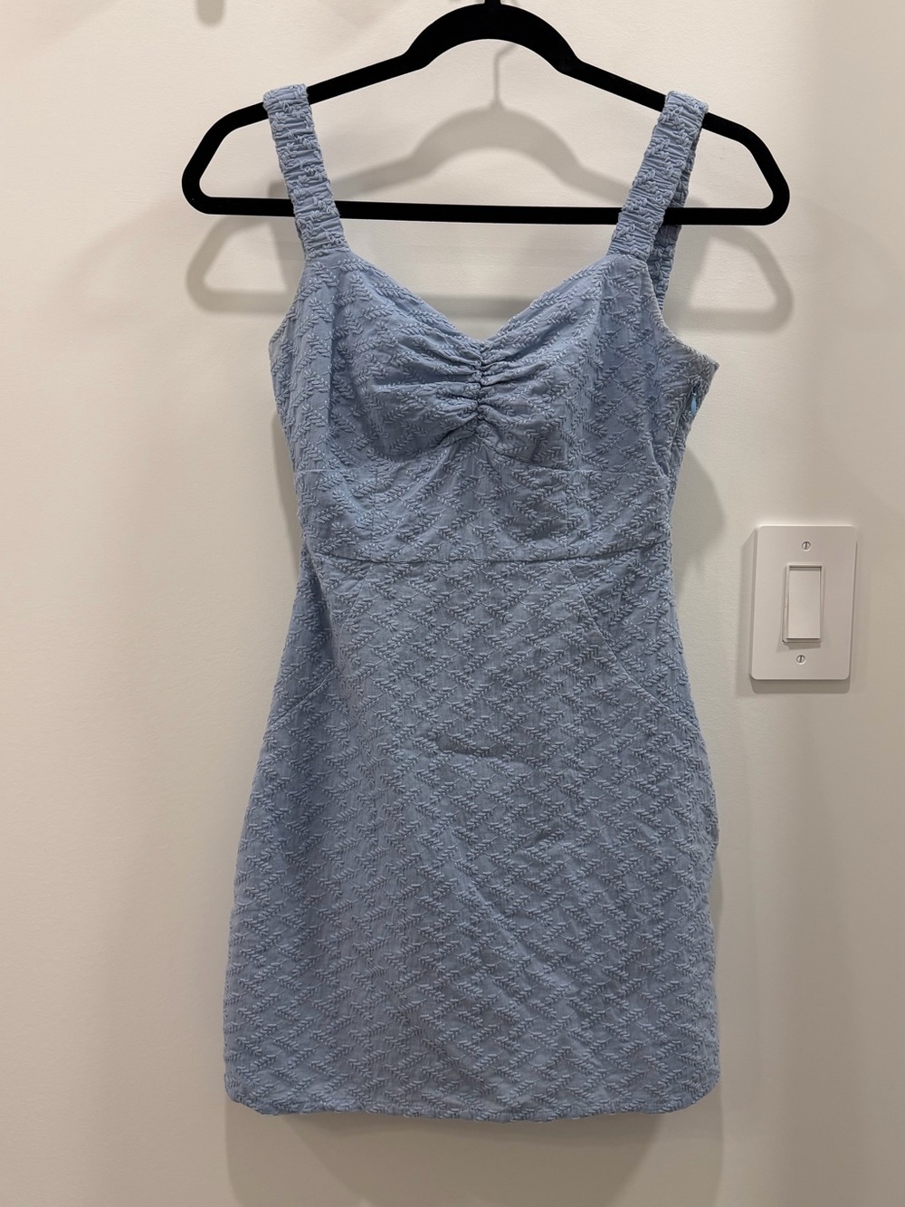 MINKPINK Pale Blue Smocked Tube Dress